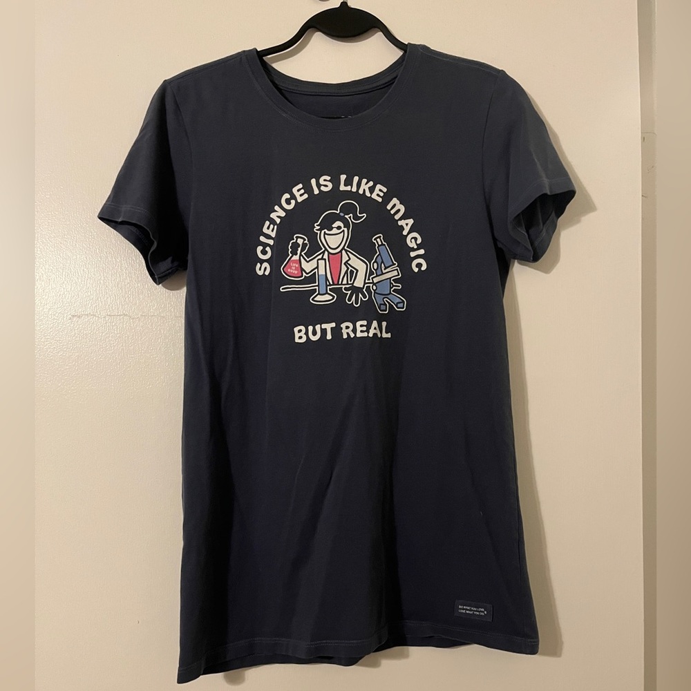 Life Is Good Navy Science Graphic Tee